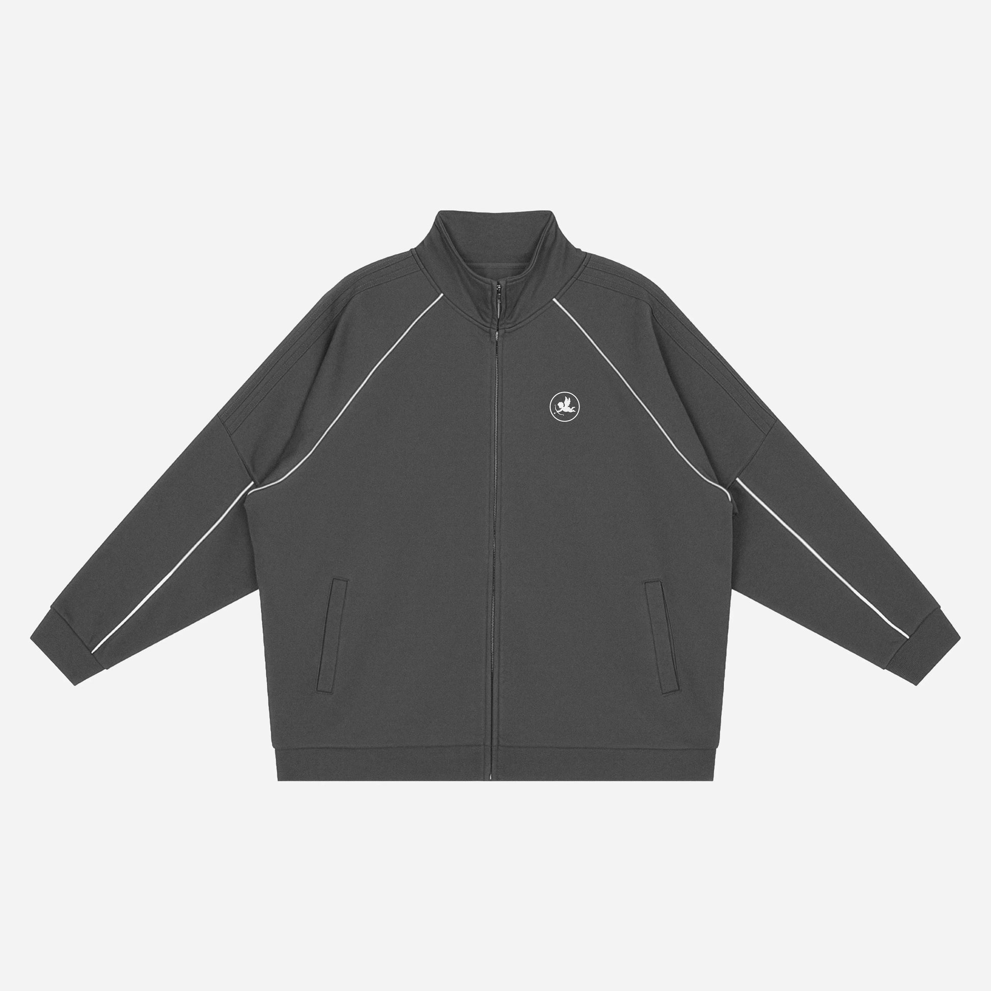 Dark gray jacket with white accents on a light gray background OPERA REFLECTION JACKET ODMPOD product_type ventdhiverlimited.myshopify.com opera-reflection-jacket-1